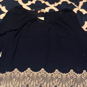 Navy sheer top NWT